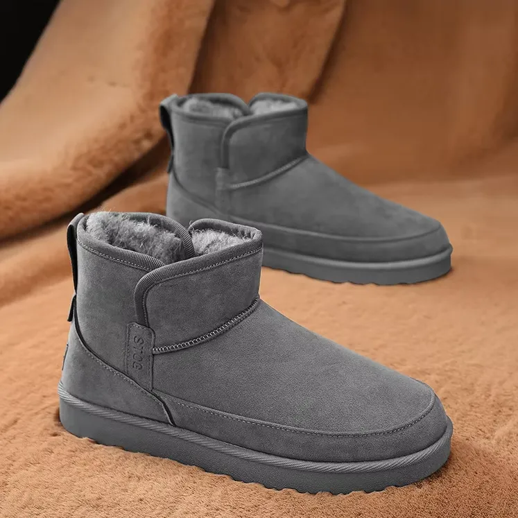 Warm Plush Casual Leather Winter Boots