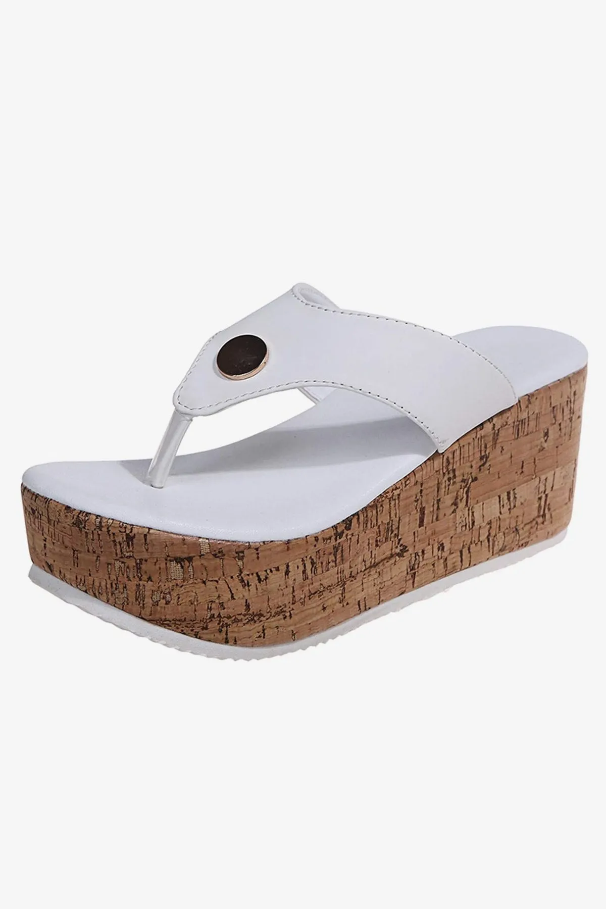 White Thick-Bottom Flip Flops - S22 - WFW0005