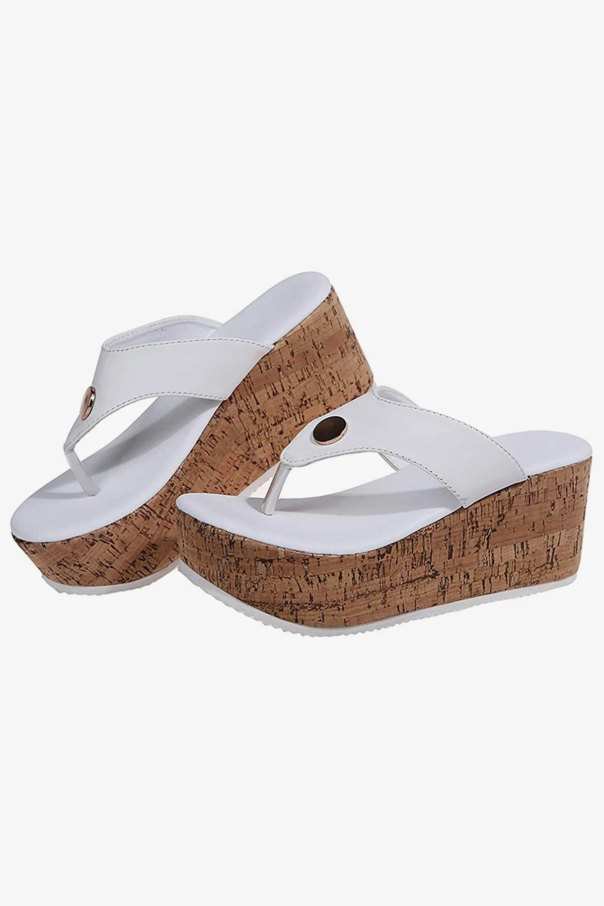 White Thick-Bottom Flip Flops - S22 - WFW0005