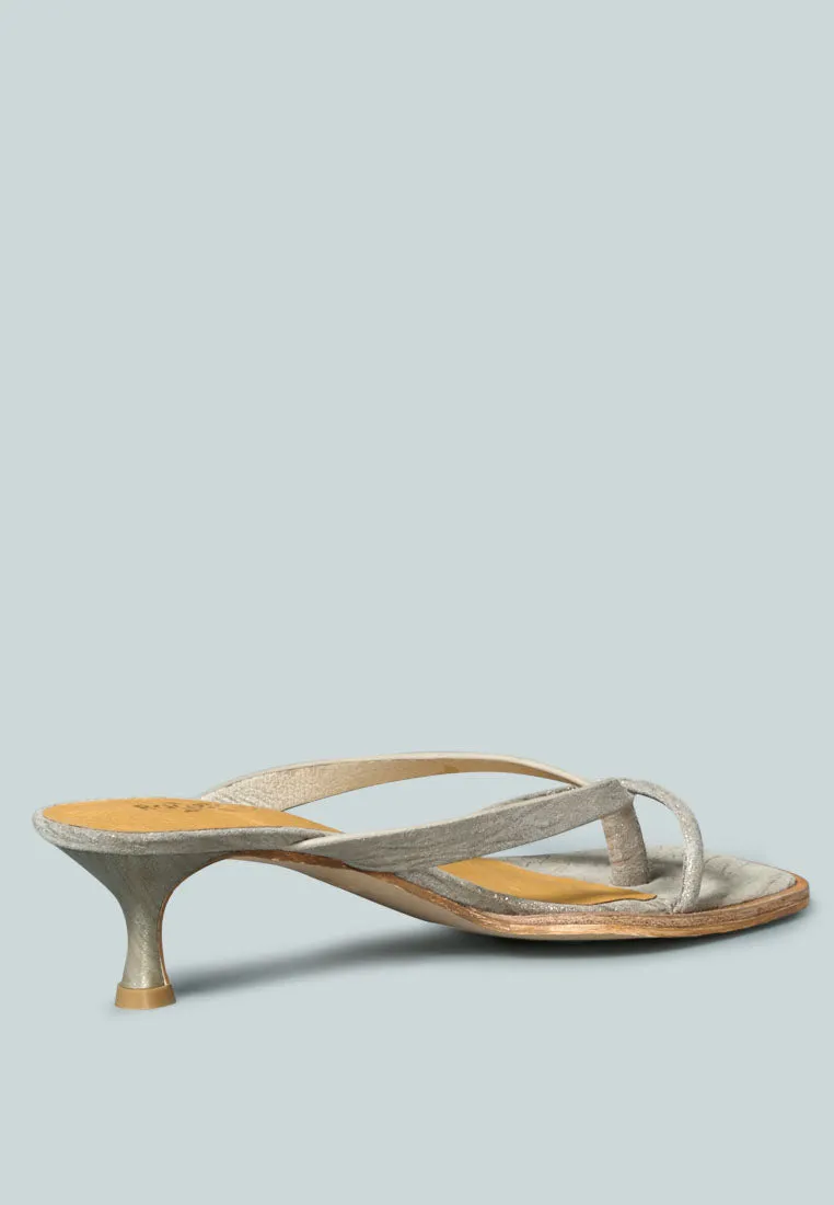 WINSLET Heeled Thong Sandal in Bronze