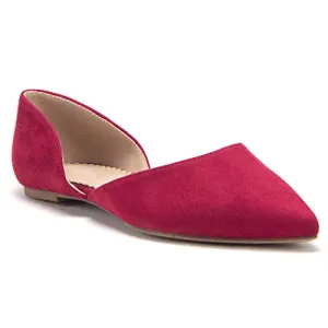 Women's Hedy-02 Pointed Toe Slip On D'Orsay Cut Out Ballet Flats Shoes