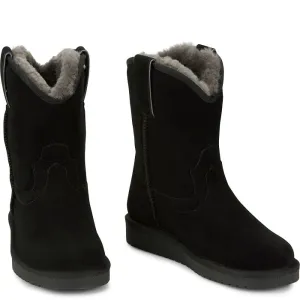 Women's Justin Heidi Suede Shearling Boot- Black