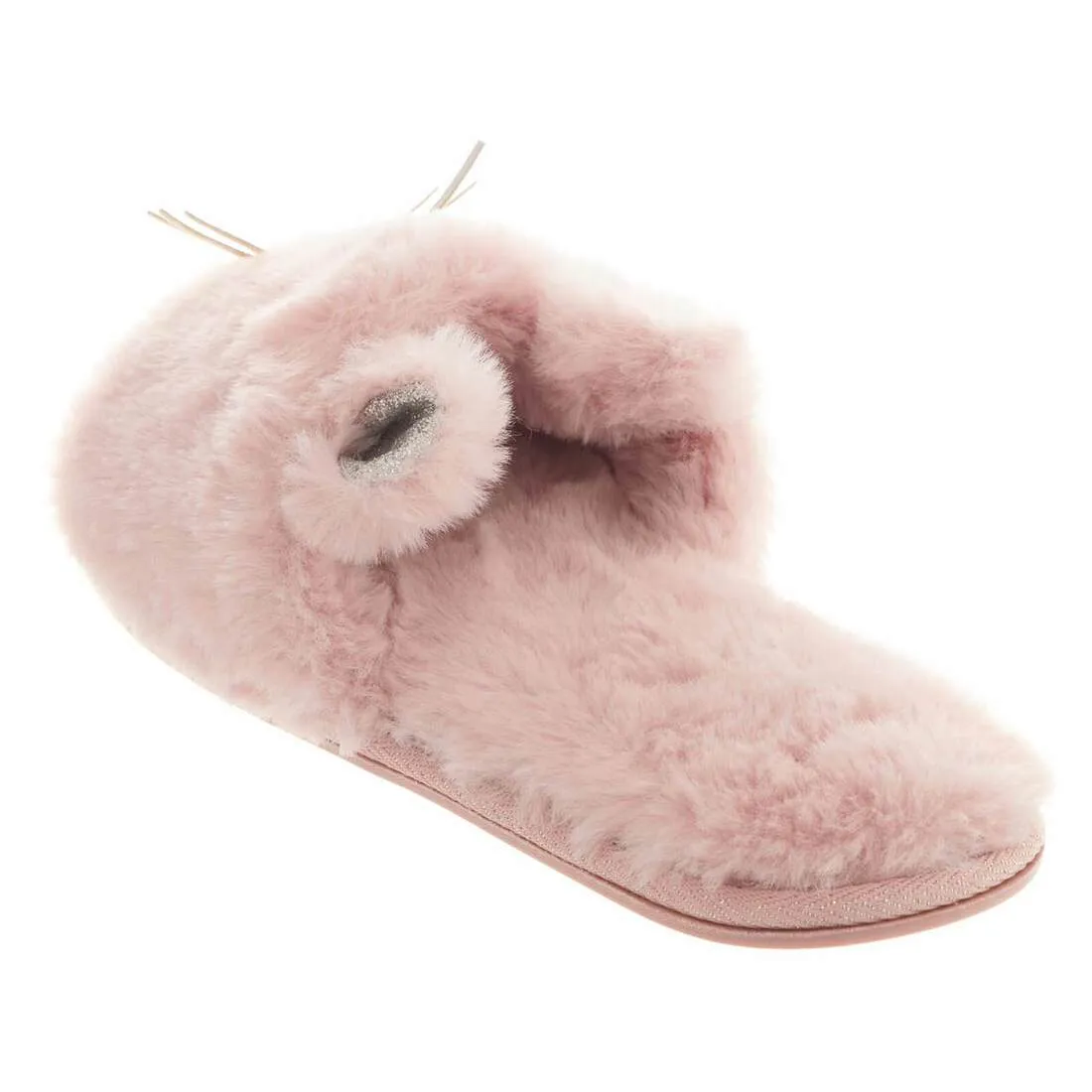 Womens Sliders Kitty Cat Faux Fur Slippers Non-Slip